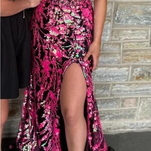 Elegant Pink Floral Women's Dress